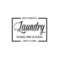 Vinyl Wall Art Decal - Self Service Laundry - Trendy Funny Lovely Quote Sticker For Home Bathroom Laundry Room Washing Space Laundry Business Storefront Decor 1