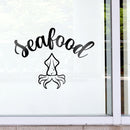 Vinyl Wall Art Decal - Seafood - 16.5" x 21.5" - Modern Inspirational Quote Octopus Design Sticker for Home Kitchen Window Restaurant Storefront Decor 2