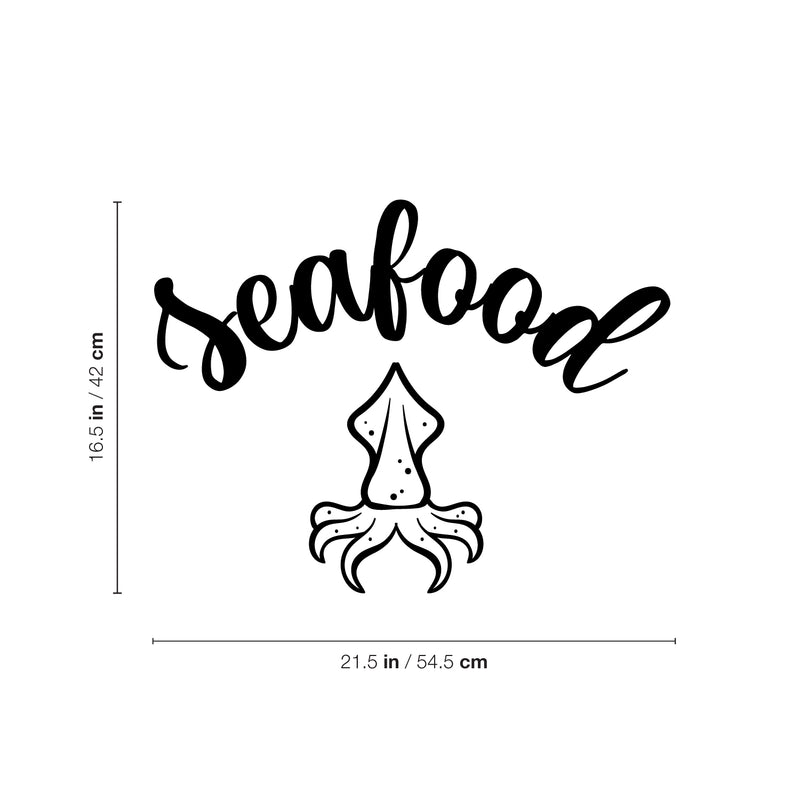 Vinyl Wall Art Decal - Seafood - 16.5" x 21.5" - Modern Inspirational Quote Octopus Design Sticker for Home Kitchen Window Restaurant Storefront Decor 4