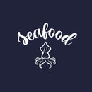 Vinyl Wall Art Decal - Seafood - 16.5" x 21.5" - Modern Inspirational Quote Octopus Design Sticker for Home Kitchen Window Restaurant Storefront Decor 1