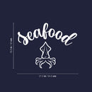 Vinyl Wall Art Decal - Seafood - 16.5" x 21.5" - Modern Inspirational Quote Octopus Design Sticker for Home Kitchen Window Restaurant Storefront Decor 4