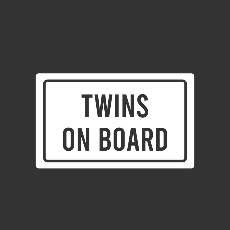 Vinyl Wall Art Decal - Twins On Board - 3.5" x 6" - Safety Rectangle Sign Design Modern Baby Quote Sticker For Car Window Kids In Family Minivan Cars Decor 1