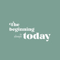 Vinyl Wall Art Decal - The Beginning Is Always Today - 12" x 25" - Trendy Motivating Positive Lifestyle Quote Sticker For Home Bedroom Living Room School Office Gym Fitness Decor 1