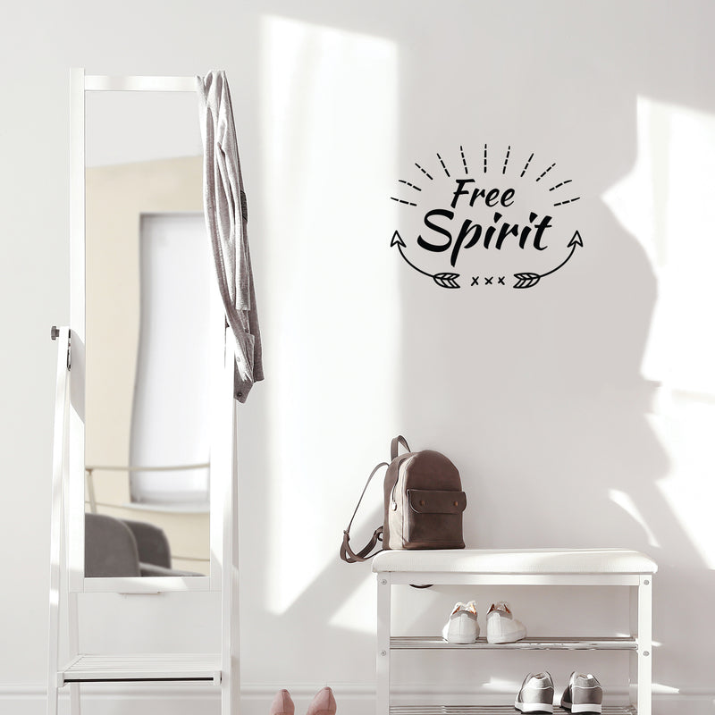 Vinyl Wall Art Decal - Free Spirit - 15" x 20" - Trendy Lovely Inspirational Good Vibes Quote Sticker For Home Bedroom Closet Living Room Boutique Office Coffee Shop Decor 3