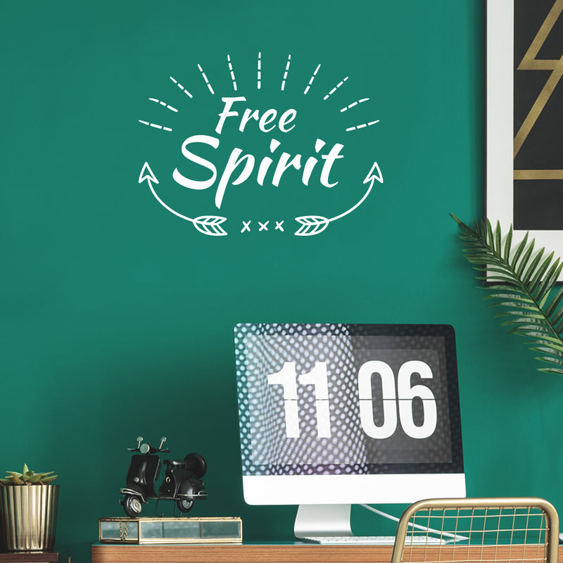 Vinyl Wall Art Decal - Free Spirit - 15" x 20" - Trendy Lovely Inspirational Good Vibes Quote Sticker For Home Bedroom Closet Living Room Boutique Office Coffee Shop Decor 2