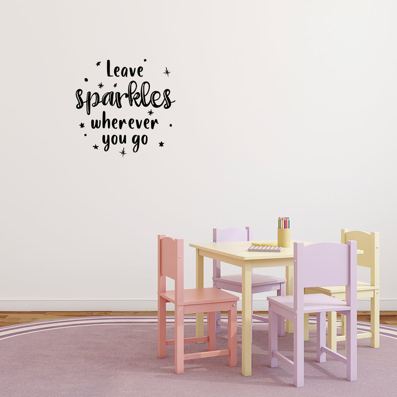 Vinyl Wall Art Decal - Leave Sparkles Wherever You Go - Trendy Lovely Motivating Fun Positive Quote Sticker For Home Kids Bedroom Playroom Daycare Classroom Kindergarten Decor 3