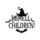 Vinyl Wall Art Decal - I Smell Children! - 18" x 20" - Trendy Funny Halloween Cool Witch Hat Design Sticker For Home Living Room Windows Doors Storefront Office Coffee Shop Spooky Decor 1