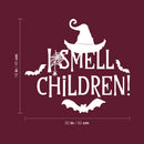 Vinyl Wall Art Decal - I Smell Children! - 18" x 20" - Trendy Funny Halloween Cool Witch Hat Design Sticker For Home Living Room Windows Doors Storefront Office Coffee Shop Spooky Decor 4
