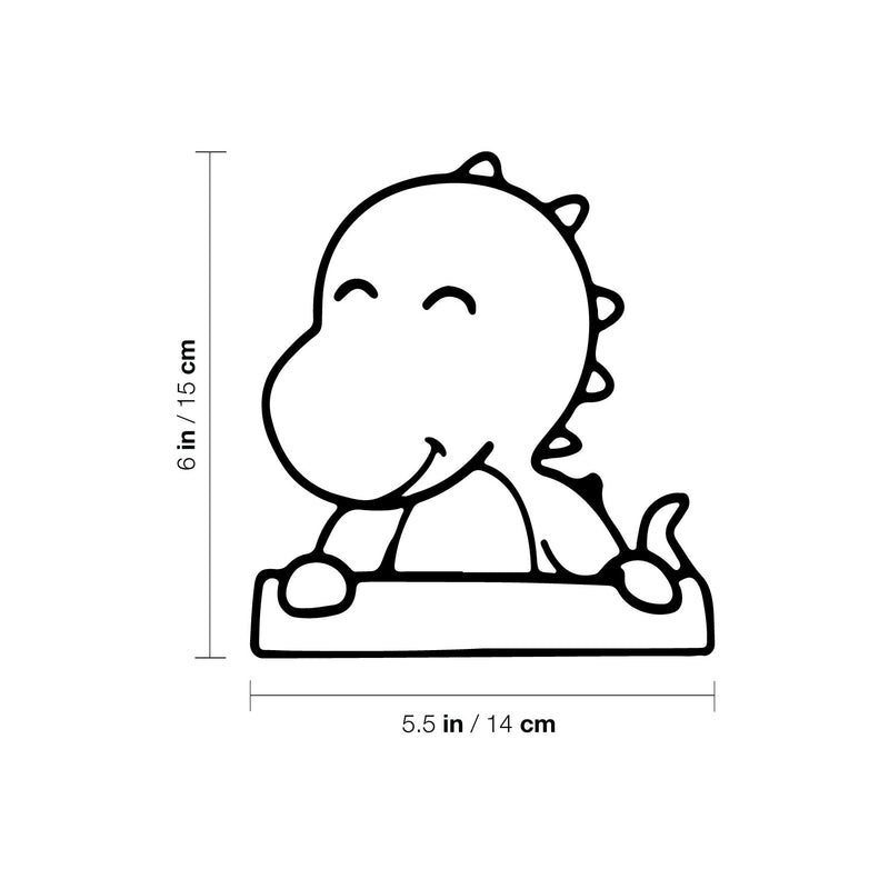 Vinyl Wall Art Decal - Baby Dino - 6" x 5.5" - Cute Modern Cartoon Dinosaur Design Sticker For Bedroom Mirror Make Up Notebooks Laptops Mugs Thermos Car Bumpers Windows Decor 4