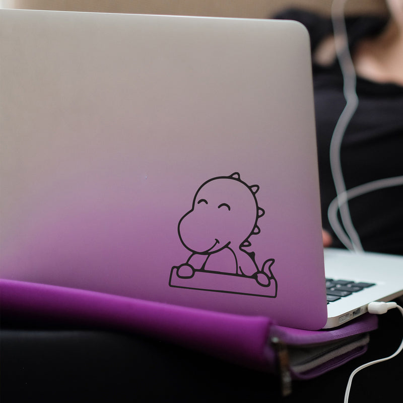 Vinyl Wall Art Decal - Baby Dino - - Cute Modern Cartoon Dinosaur Design Sticker For Bedroom Mirror Make Up Notebooks Laptops Mugs Thermos Car Bumpers Windows Decor 2