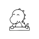 Vinyl Wall Art Decal - Baby Dino - 6" x 5.5" - Cute Modern Cartoon Dinosaur Design Sticker For Bedroom Mirror Make Up Notebooks Laptops Mugs Thermos Car Bumpers Windows Decor 1