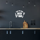 Vinyl Wall Art Decal - Time For Some Beer And BBQ - 10" x 13" - Trendy Sarcastic Adult Drink Quote Sticker Bottle Spatula Shape For Kitchen Restaurant Home Bar Brewery Decor 2