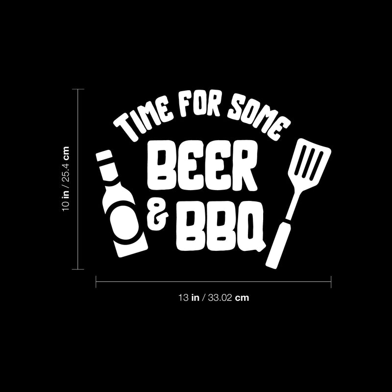 Vinyl Wall Art Decal - Time For Some Beer And BBQ - 10" x 13" - Trendy Sarcastic Adult Drink Quote Sticker Bottle Spatula Shape For Kitchen Restaurant Home Bar Brewery Decor 4