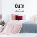 Vinyl Wall Art Decal - Queen Of Avoiding People - Modern Funny Sarcasm Life Quote Sticker For Home Office Bedroom Closet Mirror Living Room Decor 2
