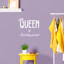 Vinyl Wall Art Decal - Queen Of Avoiding People - 16" x 18" - Trendy Funny Sarcasm Life Quote Sticker For Home Office Bedroom Closet Mirror Living Room Decor 3