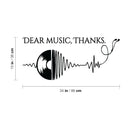 Vinyl Wall Art Decal - Dear Music Thanks- Trendy Musical Notes Icons Design Quote Sticker For Home Bedroom Living Room Office Coffee Shop Storefront Decor 4