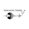 Vinyl Wall Art Decal - Dear Music Thanks- Trendy Musical Notes Icons Design Quote Sticker For Home Bedroom Living Room Office Coffee Shop Storefront Decor 1