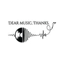 Vinyl Wall Art Decal - Dear Music Thanks- 20" x 19" - Trendy Musical Notes Icons Design Quote Sticker For Home Bedroom Living Room Office Coffee Shop Storefront Decor 1