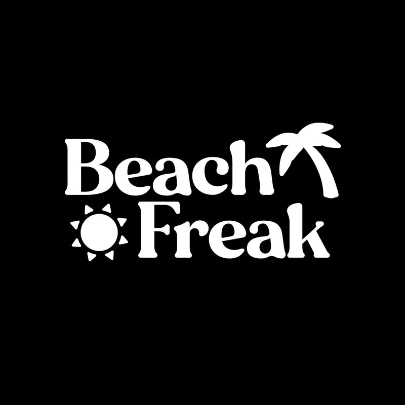 Vinyl Wall Art Decal - Beach Freak - 3.5" x 7" - Inspiring Positive Summer Vibes Quote Sun Palm Design Sticker For Home Office Laptops Notebooks Cars Windows Decor 1