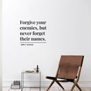 Vinyl Wall Art Decal - Forget Your Enemies But Never Forget Their Names - 14" x 15" - Adult Motivational Positive Quote Sticker For Home Bedroom Living Room Office Coffee Shop Decor 2
