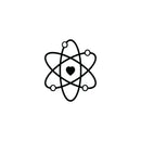 Vinyl Wall Art Decal - Proton Love - 20" x 24" - Modern Motivational Cute Science Quote Sticker For Home Office Nursery Bedroom School Classroom Planet Kids Room Decor 1