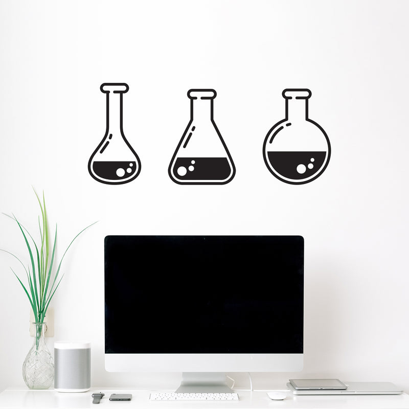 Vinyl Wall Art Decal - Chemical Set - Modern Motivational Cute Science Sticker For Children Home Office Nursery Bedroom School Classroom Educational Kids Room Decor 3