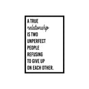 Vinyl Wall Art Decal - A True Relationship Is Two - 25" x 17" - Modern Inspiring Lovely Quote Sticker For Home Bedroom Closet Family Room Windows Entre Door Coffee Shop Decor 1