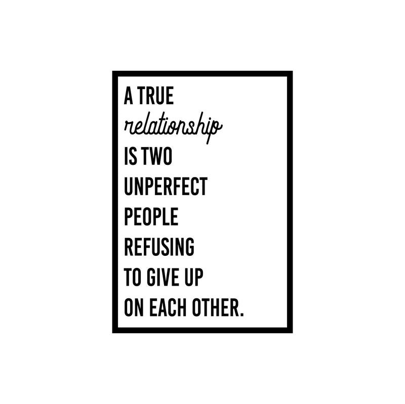 Vinyl Wall Art Decal - A True Relationship Is Two - Modern Inspiring Lovely Quote Sticker For Home Bedroom Closet Family Room Windows Entre Door Coffee Shop Decor 1