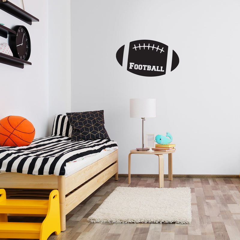 Vinyl Wall Art Decal - American Football- 12" x 21" - Trendy Funny Cool American Football Design Sticker For Home Bedroom Kids Room Playroom Daycare Office Coffee Shop Sports Bar Storefront Decor 2