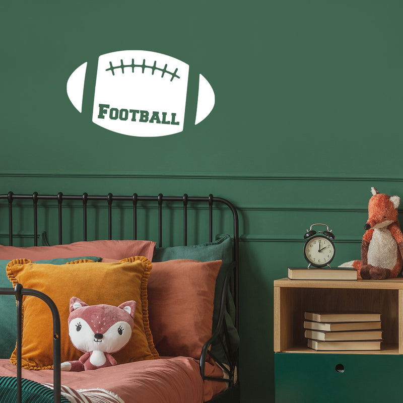 Vinyl Wall Art Decal - American Football- 12" x 21" - Trendy Funny Cool American Football Design Sticker For Home Bedroom Kids Room Playroom Daycare Office Coffee Shop Sports Bar Storefront Decor 3