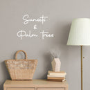 Vinyl Wall Art Decal - Sunsets And Palm Trees - 14" x 9.5" - Trendy Inspirational Summer Quote Sticker For Home Office Bedroom Kids Room Living Room Store Decor 2