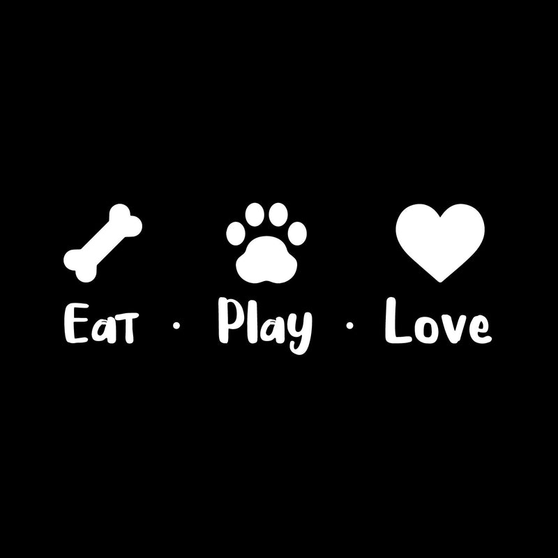 Vinyl Wall Art Decal - Eat Play Love - 25" x 9" - Cute Heart Bone Paw Shape Pets Doggie Dogs Quote Sticker For Home Bedroom Living Room Vet Office Dog Lovers Decor 1