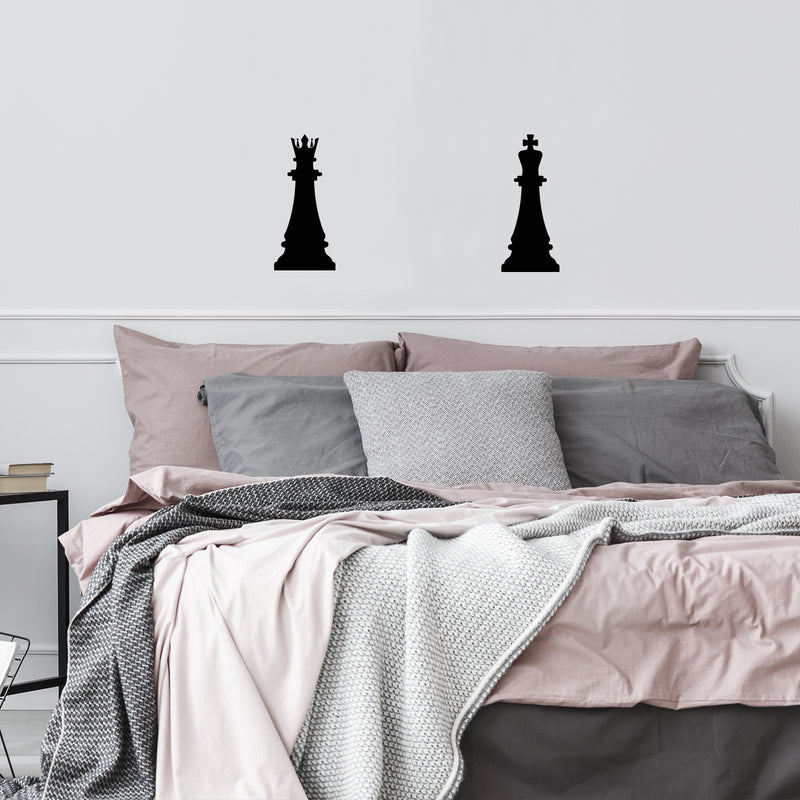 Vinyl Wall Art Decal - Queen And King Chess - - Trendy Inspirational Cute Valentine Quote Sticker For Couples Home Office Living Room Bedroom Decor 2