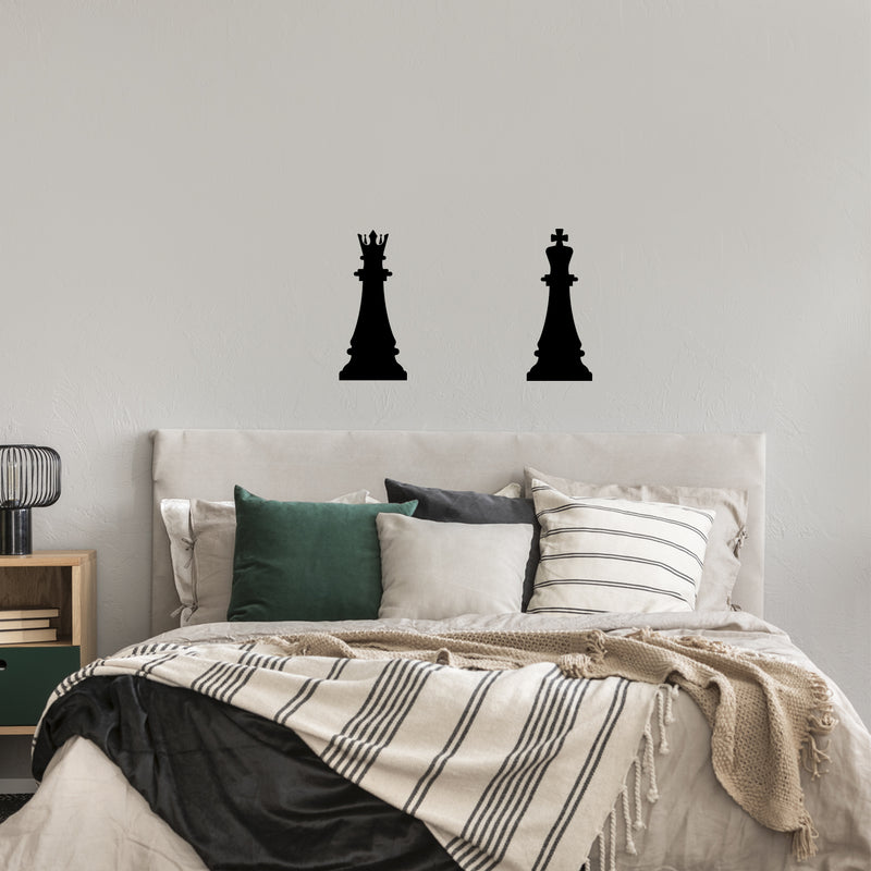 Vinyl Wall Art Decal - Queen And King Chess - 20" x 15.5" - Trendy Inspirational Cute Valentine Quote Sticker For Couples Home Office Living Room Bedroom Decor 3