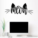 Vinyl Wall Art Decal - Meow - 37" x 15" - Trendy Modern Cute Sticker For Cat Lovers Home Bedroom Living Room Kids Room Playroom Vet Office Kitty Store Fine Decor 2