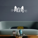 Vinyl Wall Art Decal - Meow - 37" x 15" - Trendy Modern Cute Sticker For Cat Lovers Home Bedroom Living Room Kids Room Playroom Vet Office Kitty Store Fine Decor 2