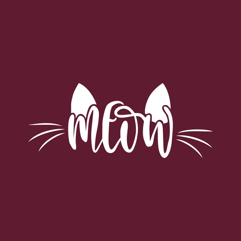 Vinyl Wall Art Decal - Meow - 37" x 15" - Trendy Modern Cute Sticker For Cat Lovers Home Bedroom Living Room Kids Room Playroom Vet Office Kitty Store Fine Decor 1