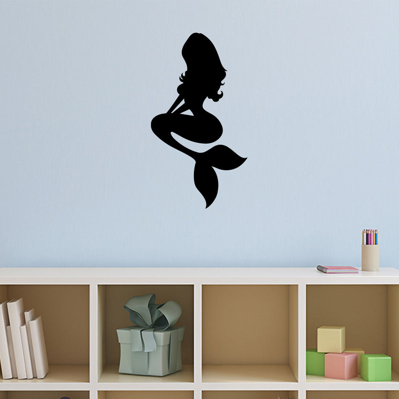 Vinyl Wall Art Decal - Mermaid Girl - 20" x 11" - Modern Fantasy Cute Sticker For Girls Home Bedroom Living Room Office Nursery Daycare Children Playroom Decor 2