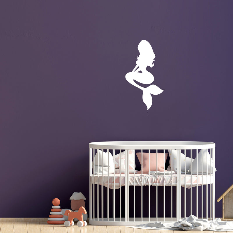 Vinyl Wall Art Decal - Mermaid Girl - 20" x 11" - Modern Fantasy Cute Sticker For Girls Home Bedroom Living Room Office Nursery Daycare Children Playroom Decor 2