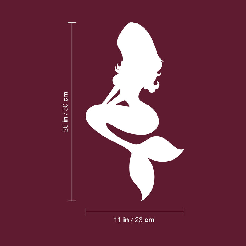 Vinyl Wall Art Decal - Mermaid Girl - 20" x 11" - Modern Fantasy Cute Sticker For Girls Home Bedroom Living Room Office Nursery Daycare Children Playroom Decor 4
