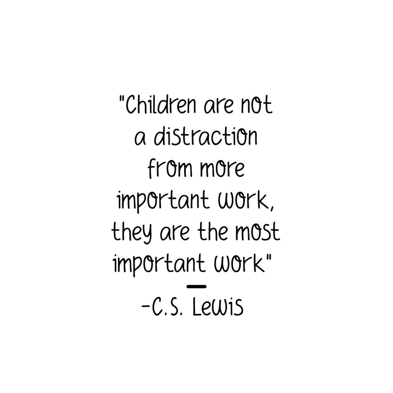 Vinyl Wall Art Decal - Children Are Not A Distraction From More Important Work - 21" x 16" - Trendy Lovely Quote Sticker For Kids Room Baby's Nursery Playroom Kindergarten Daycare Decor 1