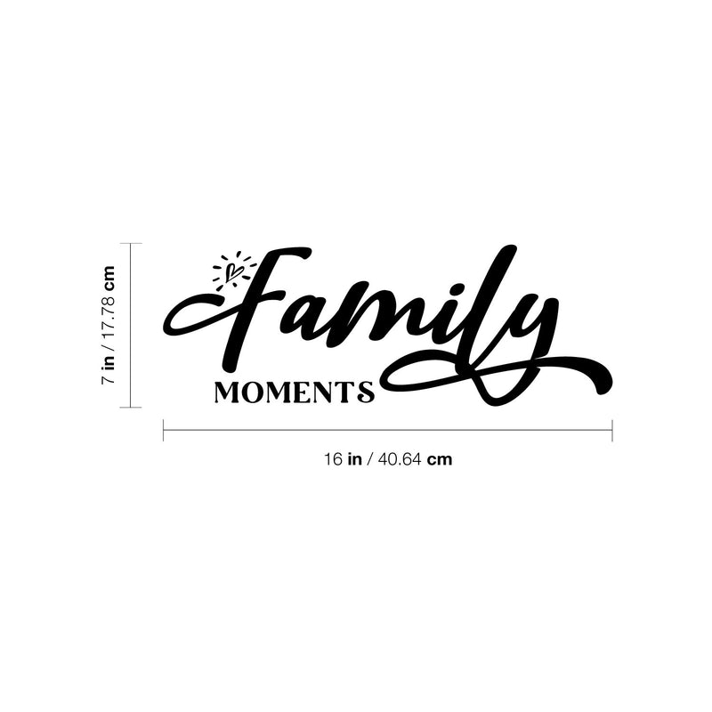 Vinyl Wall Art Decal - Family Moments - 7" x 16" - Inspirational Couples Love Heart Shape Design Sticker For Bedroom Closet Mirror Glass Living Room Entryway Door Decor 4