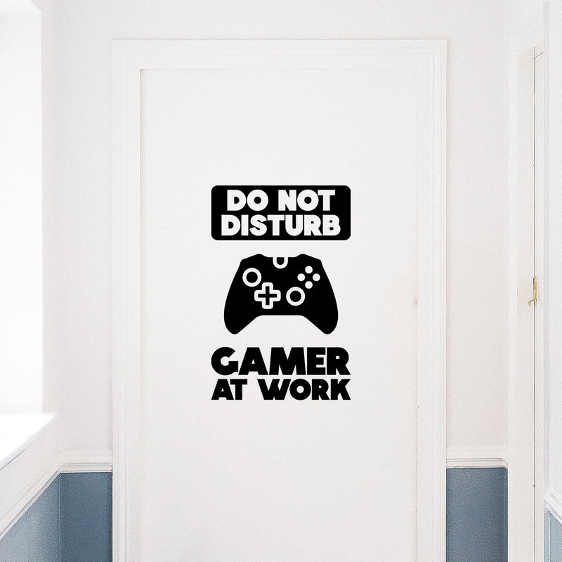 Vinyl Wall Art Decal - Do Not Disturb Gamer At Work - 18.5" x 12" - Trendy Funny Motivational Positive Control Console Design Sticker For Home Playroom Gaming Room Classroom Office Decor 3