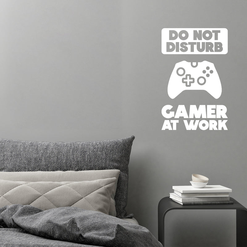 Vinyl Wall Art Decal - Do Not Disturb Gamer At Work - 18.5" x 12" - Trendy Funny Motivational Positive Control Console Design Sticker For Home Playroom Gaming Room Classroom Office Decor 3