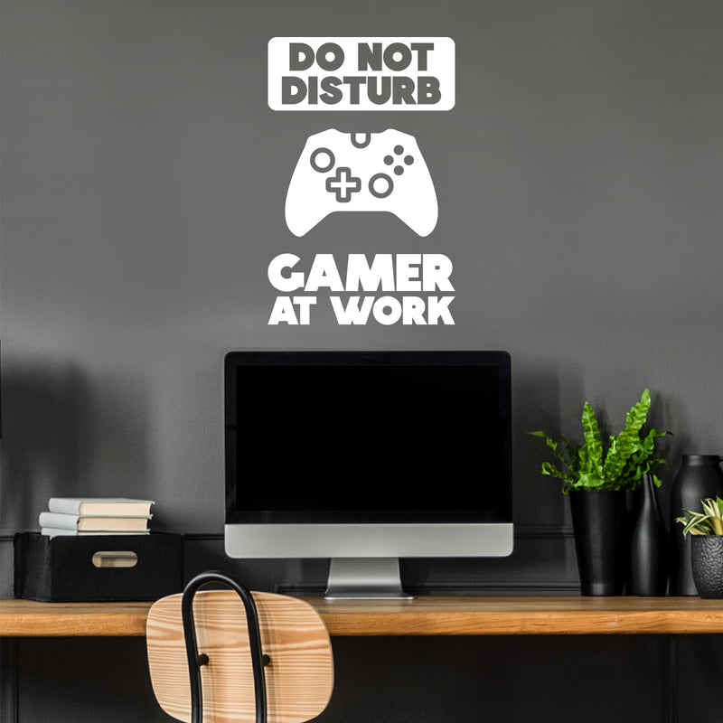 Vinyl Wall Art Decal - Do Not Disturb Gamer At Work - 18.5" x 12" - Trendy Funny Motivational Positive Control Console Design Sticker For Home Playroom Gaming Room Classroom Office Decor 2