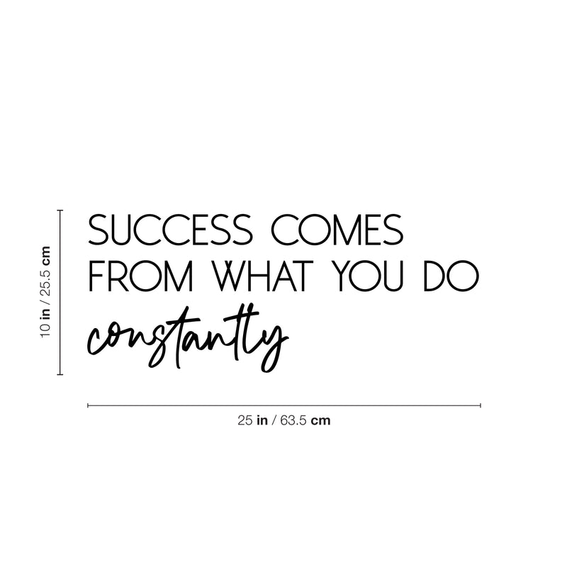 Vinyl Wall Art Decal - Success Comes From What You Do Constantly - 10" x 25" - Trendy Positive Lifestyle Quote Sticker For Home Bedroom Closet Office Coffee Shop Gym Fitness Decor 4