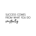 Vinyl Wall Art Decal - Success Comes From What You Do Constantly - Trendy Positive Lifestyle Quote Sticker For Home Bedroom Closet Office Coffee Shop Gym Fitness Decor 1