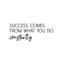 Vinyl Wall Art Decal - Success Comes From What You Do Constantly - Trendy Positive Lifestyle Quote Sticker For Home Bedroom Closet Office Coffee Shop Gym Fitness Decor 1