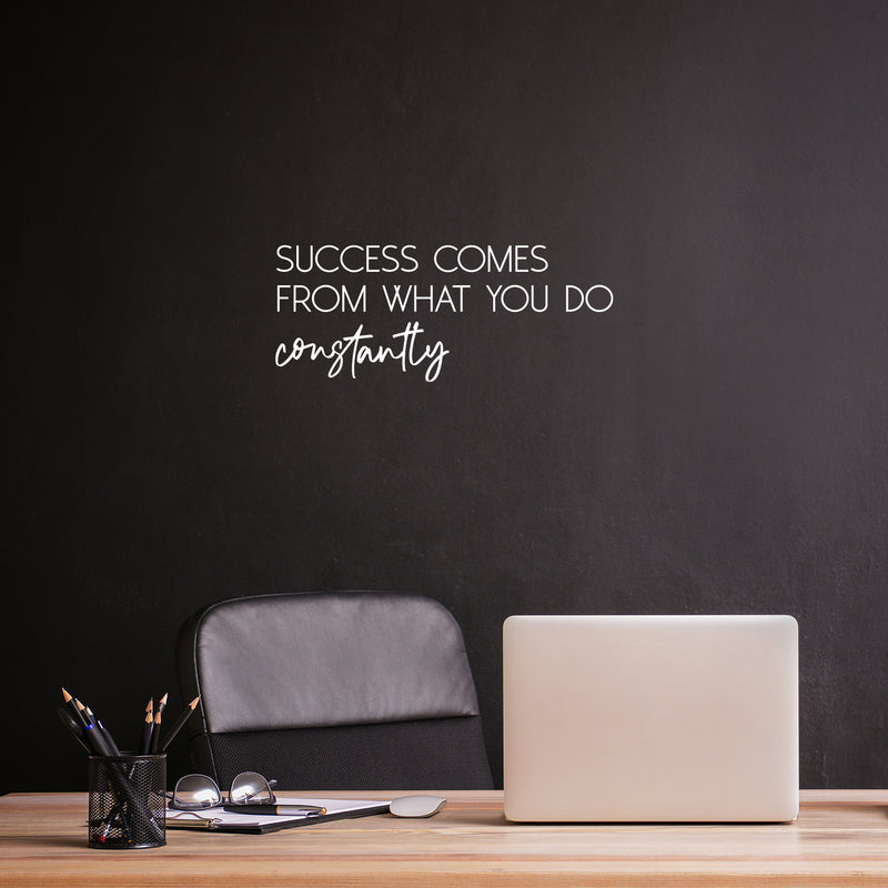 Vinyl Wall Art Decal - Success Comes From What You Do Constantly - 10" x 25" - Trendy Positive Lifestyle Quote Sticker For Home Bedroom Closet Office Coffee Shop Gym Fitness Decor 2