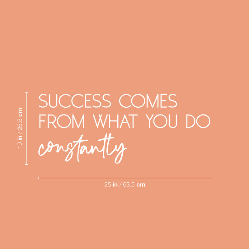 Vinyl Wall Art Decal - Success Comes From What You Do Constantly - 10" x 25" - Trendy Positive Lifestyle Quote Sticker For Home Bedroom Closet Office Coffee Shop Gym Fitness Decor 4